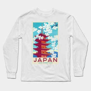 Japan Vintage Travel Poster 1930s Long Sleeve T-Shirt